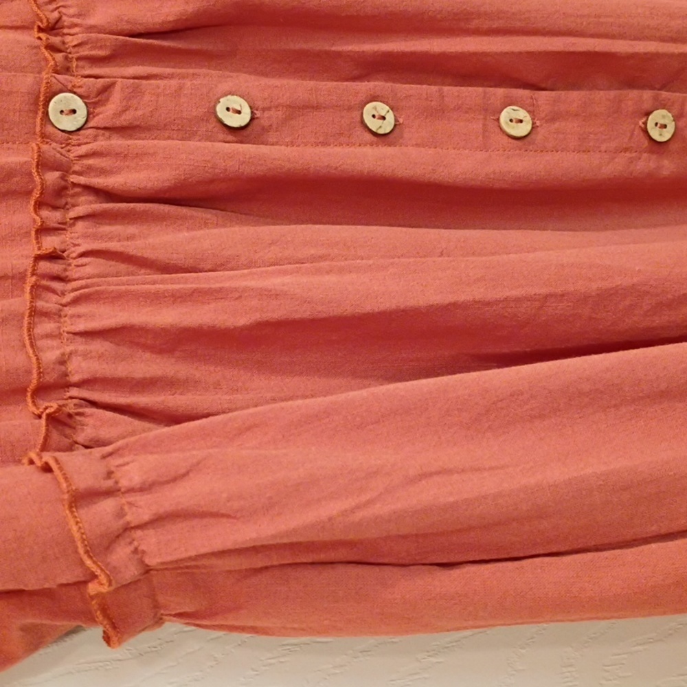 Rust Button-Front Linen  Size L - Picture 5 of 6